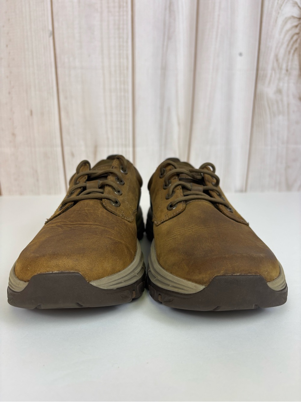 Skechers Relaxed Fit Knowlson Leland Leather Sneakers Comfort Shoes Brown Size 9 - Picture 7 of 15